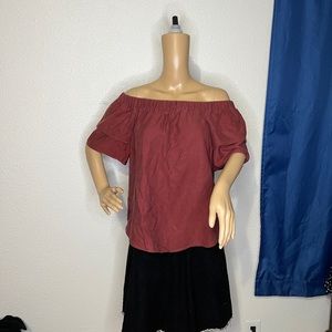 Off the shoulder blouse.